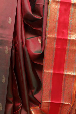 Two Tone Maroon Kanjeevaram Silk Saree-SRTTMKSS220