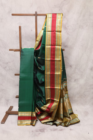 Green Kanjeevaram Silk Saree-SRGKSS218