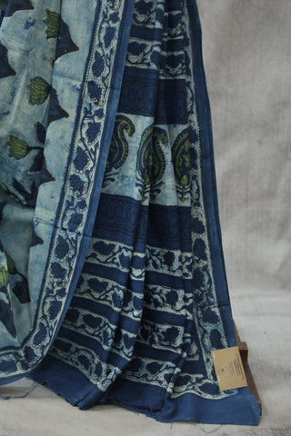 Blue HBP Cotton Saree - SRBCS1776