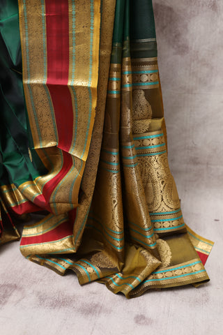 Green Kanjeevaram Silk Saree-SRGKSS218