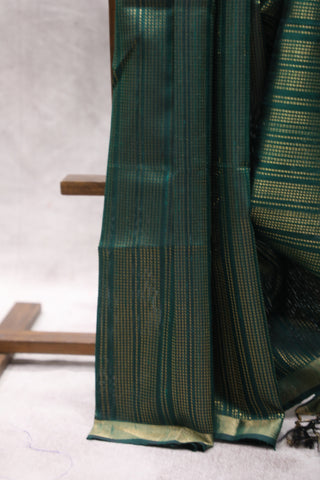 Dark Green Raw Silk Saree - SRDGRSS504