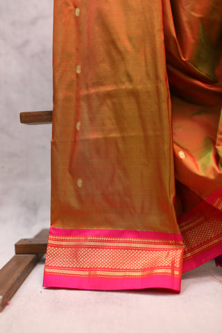 Two Tone Green Silk Paithani Saree - SRTTGSPS379