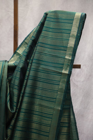 Dark Green Raw Silk Saree - SRDGRSS504