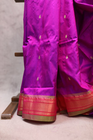 Two Tone Purple Silk Paithani Saree - SRTTPSPS387