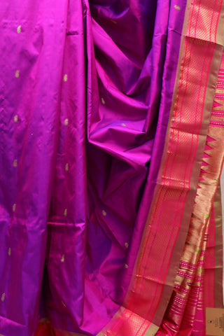 Two Tone Purple Silk Paithani Saree - SRTTPSPS387