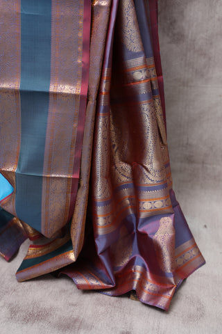 Sky Blue Kanjeevaram Silk Saree-SRSBKSS221