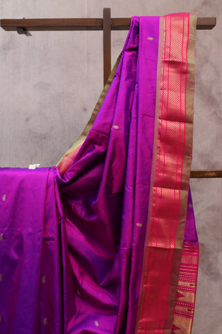 Two Tone Purple Silk Paithani Saree - SRTTPSPS387