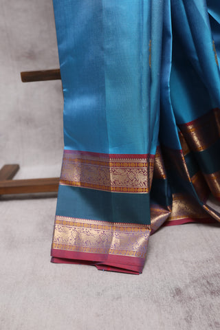 Sky Blue Kanjeevaram Silk Saree-SRSBKSS221