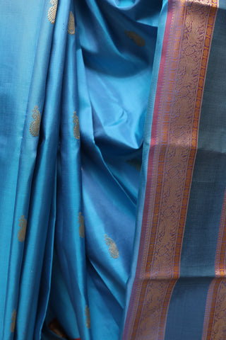 Sky Blue Kanjeevaram Silk Saree-SRSBKSS221