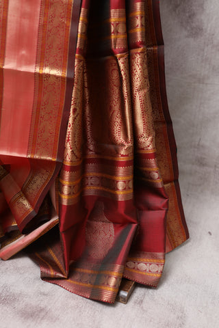 Two Tone Magenta Kanjeevaram Silk Saree-SRTTMKSS222