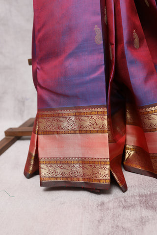 Two Tone Magenta Kanjeevaram Silk Saree-SRTTMKSS222