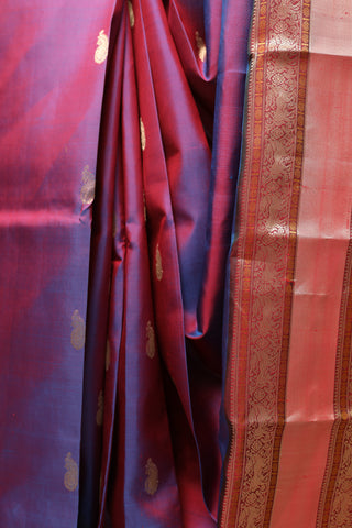 Two Tone Magenta Kanjeevaram Silk Saree-SRTTMKSS222