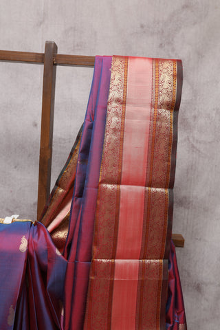 Two Tone Magenta Kanjeevaram Silk Saree-SRTTMKSS222