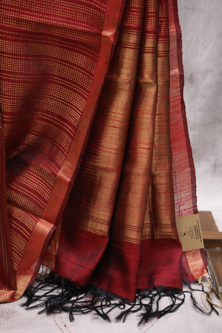 Red Raw Silk Saree - SRRRSS506