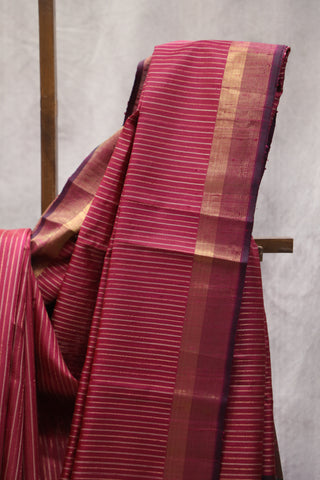 Rani Pink Raw Silk Saree - SRRPRSS494