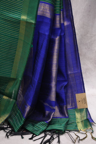 Dark Green Raw Silk Saree - SRDGRSS495