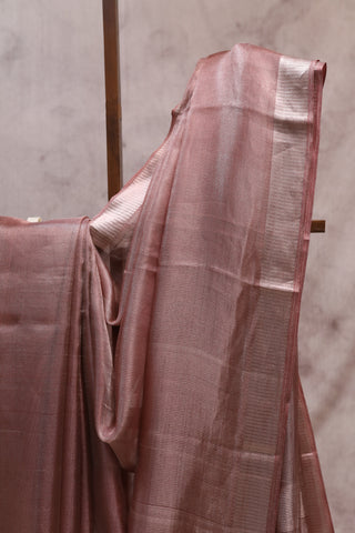 Wine Tissue Tussar Silk Saree-SRWTTSS180