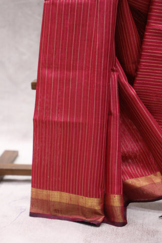 Dark Pink Raw Silk Saree - SRDPRSS499