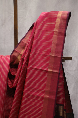 Dark Pink Raw Silk Saree - SRDPRSS499