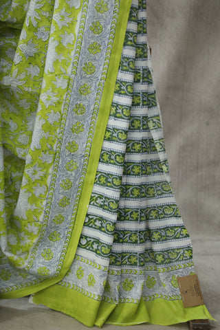 Light Green HBP Cotton Saree - SRPLGCS1781