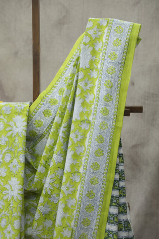 Light Green HBP Cotton Saree - SRPLGCS1781