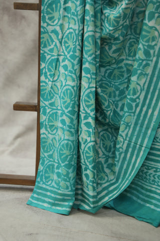 Aqua Green HBP Cotton Saree - SRAGCS1779