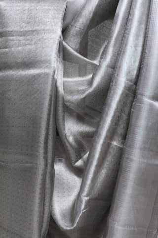 Steel Grey Tissue Tussar Silk Saree-SRSGTTSS63