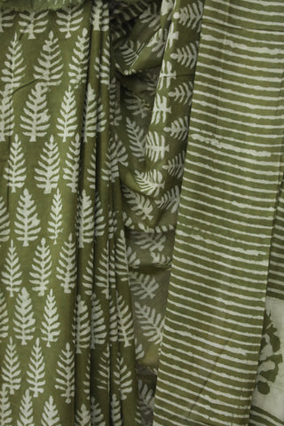 Light Green HBP Cotton Saree - SRLGCS1753