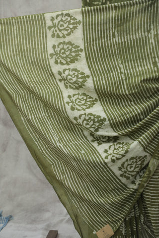 Light Green HBP Cotton Saree - SRLGCS1753