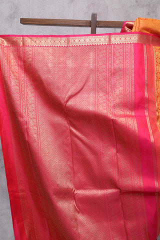 Orange-Mustard Kanjeevaram Silk Saree-SROMKSS254