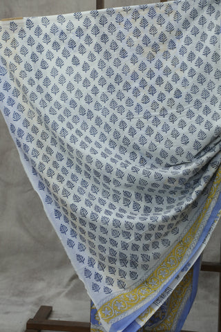 Pastel Blue HBP Cotton Saree - SRPBCS1755