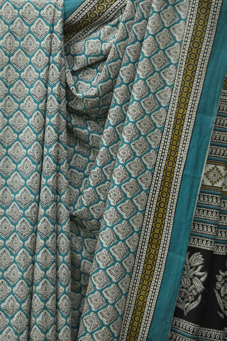 Turquoise HBP Cotton Saree - SRTCS1752