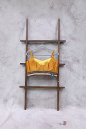Orange Sleeveless Khun Blouse With Border-SROKB94