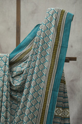 Turquoise HBP Cotton Saree - SRTCS1752