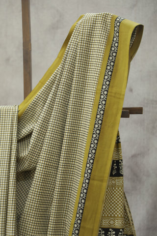 Cream HBP Cotton Saree - SRCCS1750