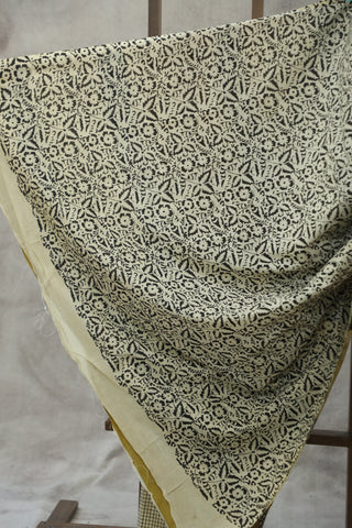 Cream HBP Cotton Saree - SRCCS1750