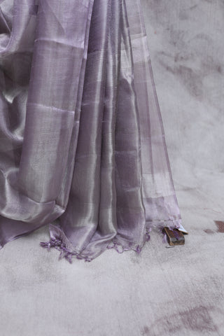 Lilac Tissue Tussar Silk Saree-SRLTTSS76