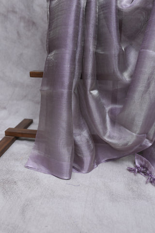 Lilac Tissue Tussar Silk Saree-SRLTTSS76