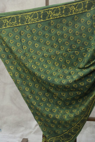 Green-Yellow HBP Cotton Saree - SRGYCS1803