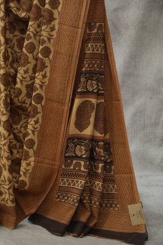 Beige HBP Cotton Saree - SRBCS1798