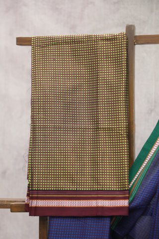 Blue Plain Khun Saree With Border-SRBPKS161