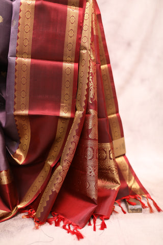 Wine Kanjeevaram Silk Saree - SRWKSS522