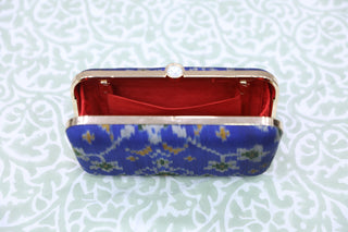 Royal Blue Patola Clutch- SRRBPC21