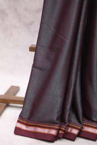 Maroon Plain Khun Saree With Maroon Border-SRGPKS171