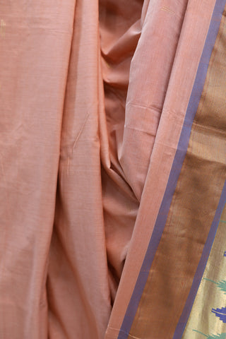 Peach Cotton Paithani Saree - SRPCPS382