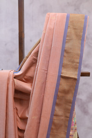 Peach Cotton Paithani Saree - SRPCPS382