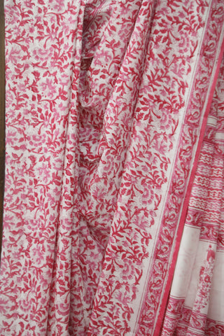 White HBP Cotton Saree - SRWCS1844