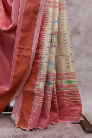 Pink Cotton Paithani Saree - SRPCPS384