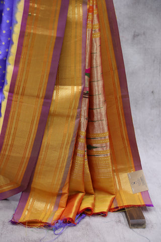 Blue Silk Paithani Saree With Bandhani - SRBSPS527