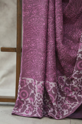 Plum HBP Cotton Saree - SRPCS1842